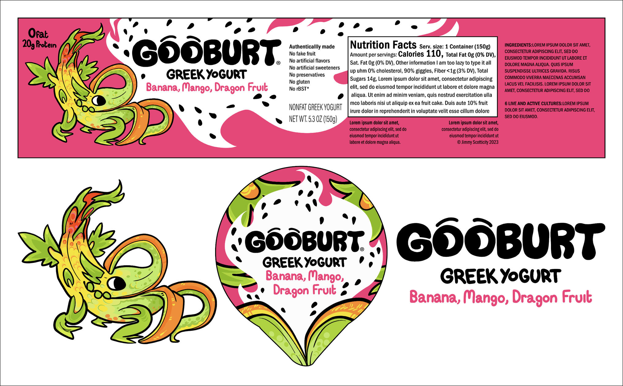 GOOBURT YOGURT LABEL